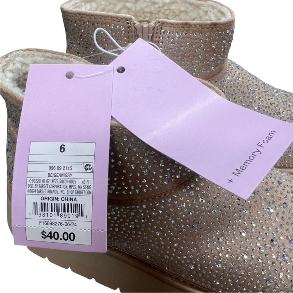 Wild Fable Rhinestone Ankle Boots Platform Womens Size 6 fur lined – NWT - Picture 7 of 8